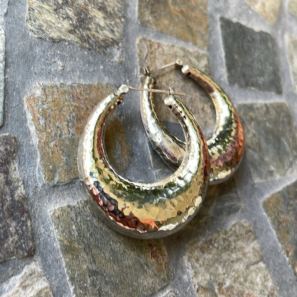 SOLD ⭐️ Sterling Silver 35mm Hoop Earrings